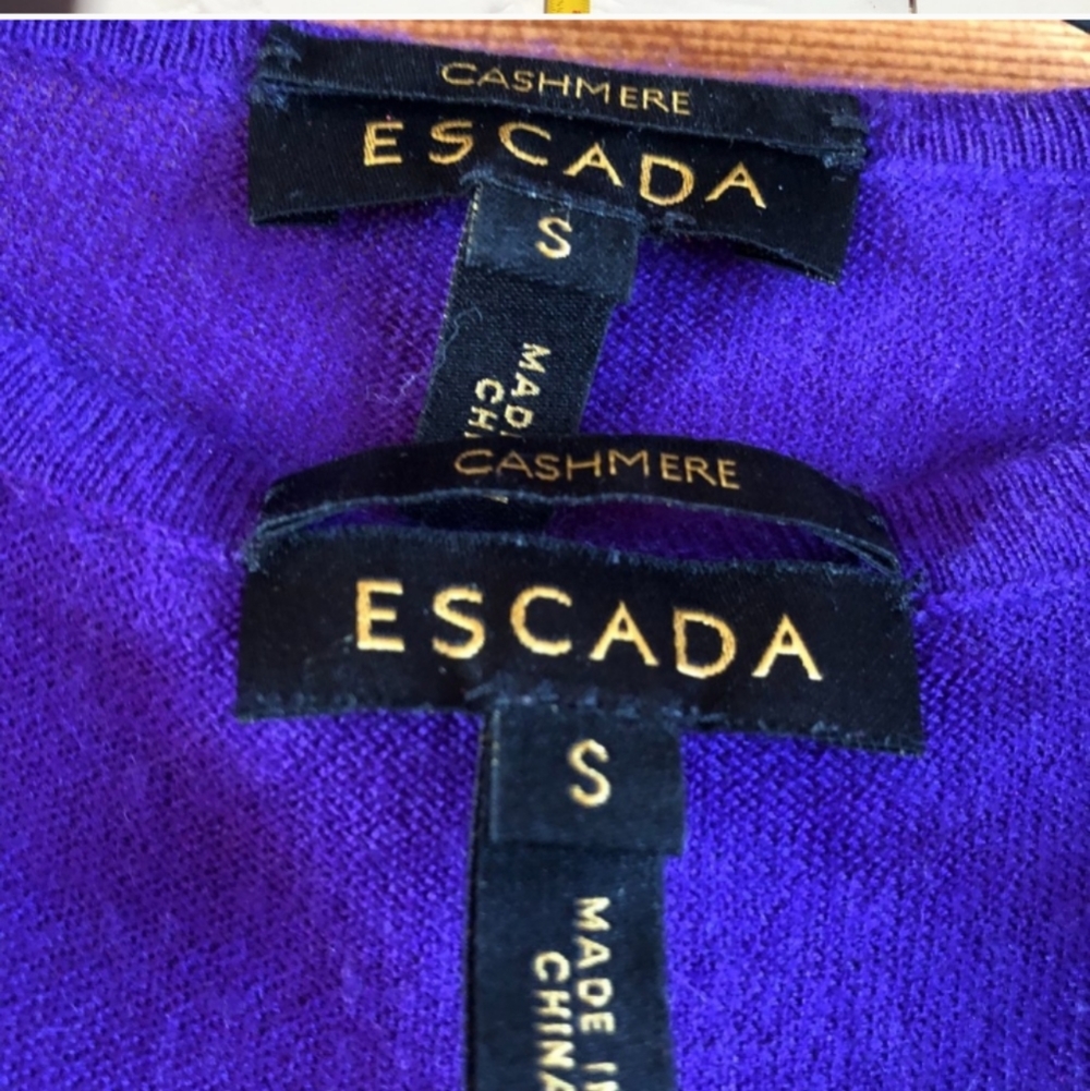 ESCADA S 36 2 PC 100% CASHMERE  SWEATER CARDIGAN SET M - Picture 4 of 9